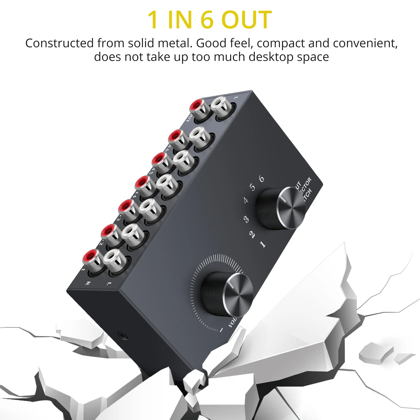 PROZOR-6   RCA ׷  ġ, 6 Է 1  Ǵ 1  6  L/R   ä RCA  ó ñ