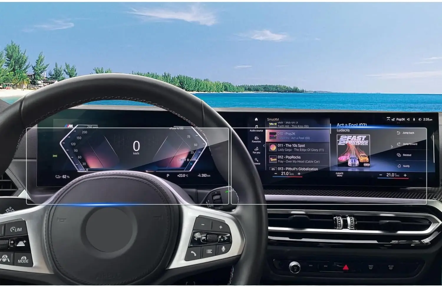 Per Il 2024 Bmw X5/Bmw X6/Bmw X7 Protezione Di Navigazione Touch Screen Da 14.9 Pollici E Pellicola In Vetro Temperato Per Cruscotto