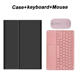 Sleek Wireless Bluetooth Keyboard Case for Tablets - Premium Protection and Functionality (Black Pink Mouse)