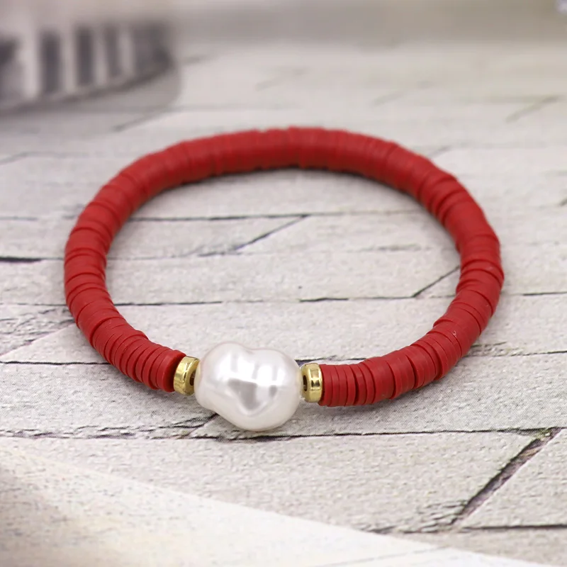 Damen-Accessoires Armband Böhmischer Handgefertigter Schmuck mit Tonperlen Imitationsperlen-Armbänder Geschenke für Freundinnen Großhandel – Detail 4