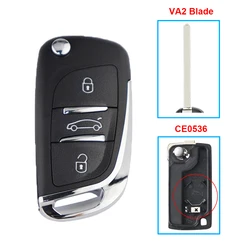 Premium Remote Car Key Shell Replacement - Durable Key Case (3 BT VA2 CE0536)