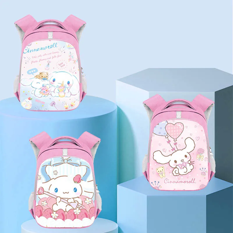 

Школьный ранец Sanrio My Melody Kuromi для девочек, вместительный рюкзак коричного цвета с мультипликационным рисунком, розовая двойная сумка на плечо