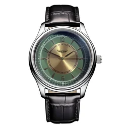 Luxury Waterproof Men's Quartz Leather Watch - Elegant Business Timepiece (Green)