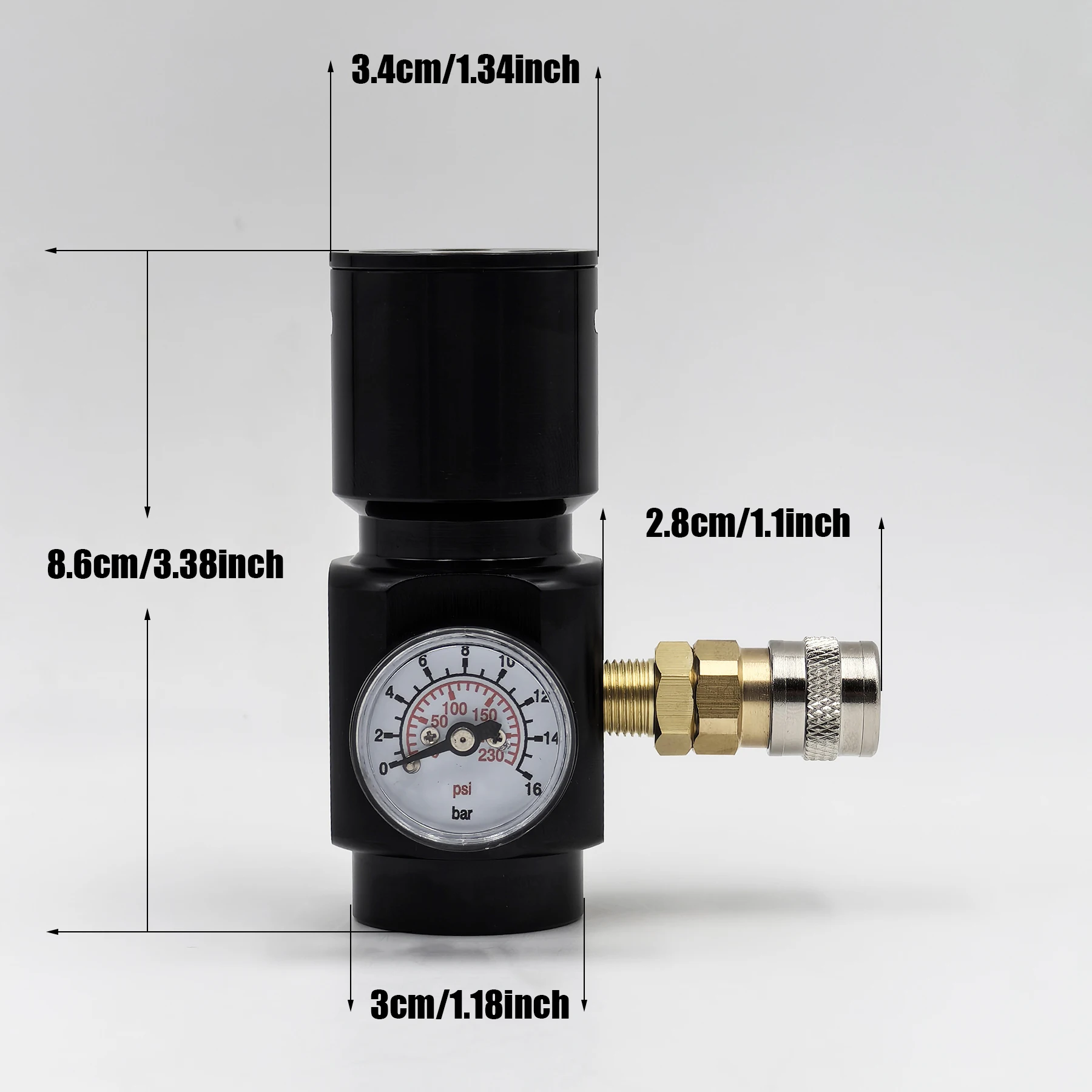 HPA Air 0-150psi 저압 조절기 공압 도구 용 휴대용 액세서리 마이크로 CO2 조절기 미국 표준 어댑터