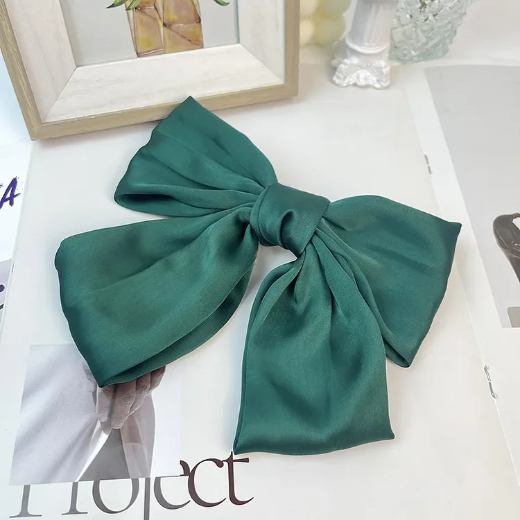Elegant Satin Butterfly Hair Bow Clip - Trendy Bowknot Accessory