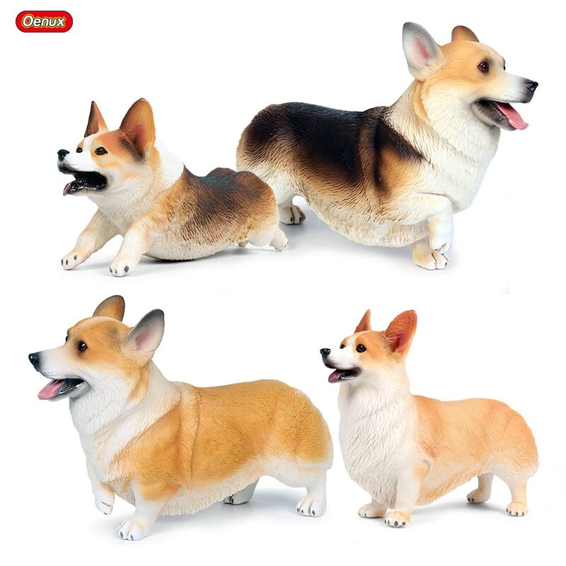 Oenux 素敵なコーギーシミュレーション犬動物アクションフィギュア子供コーギーモデル置物 Pvc リアルなコレクションかわいいキッドのおもちゃ Action Figures Aliexpress