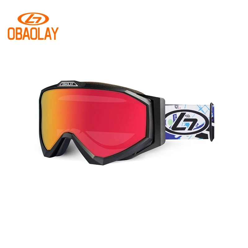

OBAOLAY ODM Outdoor Kids Ski Goggles UV400 Children Snowboard Glasses Kids Anti-fog Ski Goggles for Prevent Snow Blindness