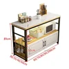 Nordic Light Luxury Kitchen Islands Household Kitchen Cabinets Vegetable Cutting Table Tableware Storage Cabinet rack Cupboard 6
