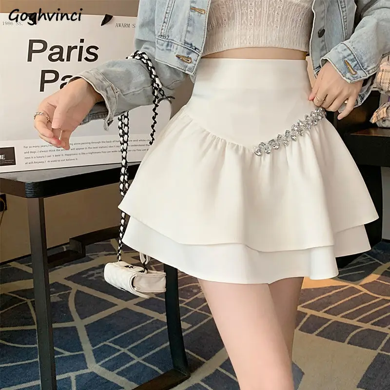 

Mini Skirts Women Ball Gown Tender High Waist Hotsweet Summer Girlish Fashion Streetwear Ulzzang Students Holiday Chic Faldas