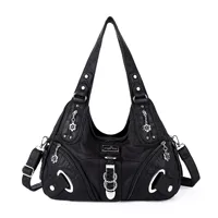Sac à main pour femme Angel Kiss, sac à bandoulière tendance, grand sac fourre-tout noir, sac de shopping à poignée supérieure, sac à main à multiples poches, sac à main pour femme 1