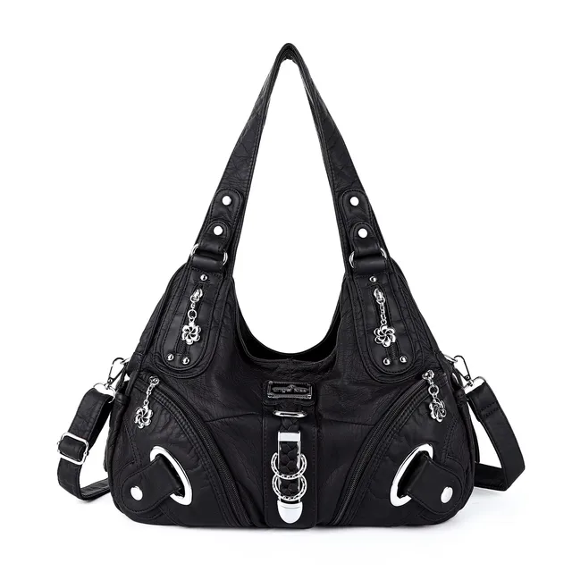 Sac à main pour femme Angel Kiss, sac à bandoulière tendance, grand sac fourre-tout noir, sac de shopping à poignée supérieure, sac à main à multiples poches, sac à main pour femme 1