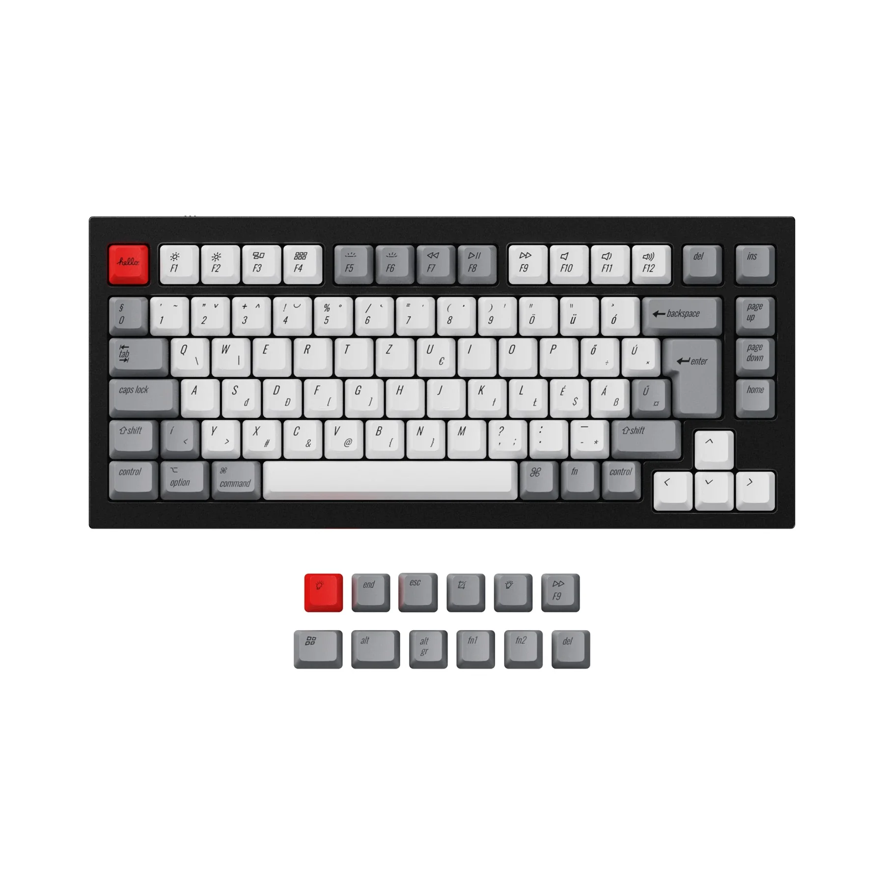 Keychron HungarianISO Layout OEM DyeSub PBT Keycap Set for Q1 & Q2