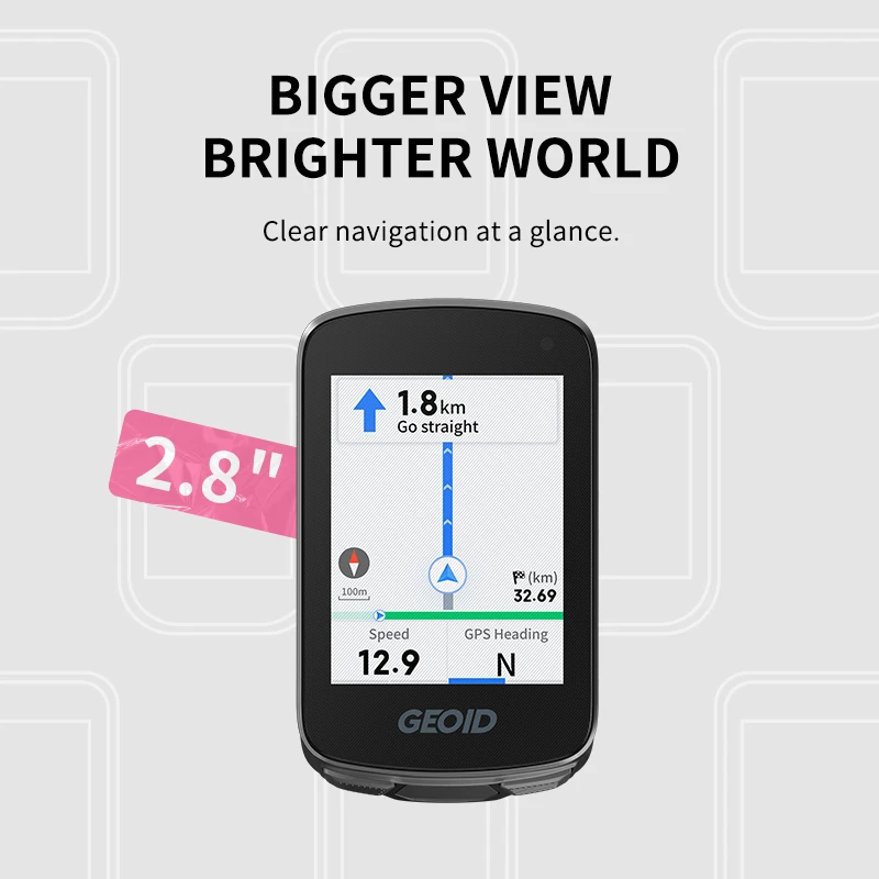 GEOID CC700 자전거 컴퓨터 2.8인치 컬러 스크린 GPS 자전거 속도계 WIFI 지도 내비게이션 탑재 사이클링 주행 거리계