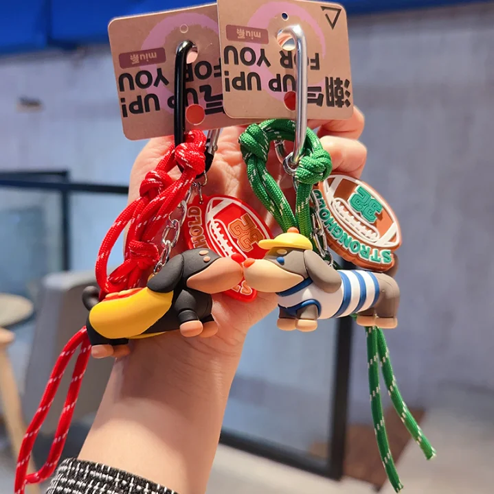 Keychain Cute Cartoon Sausage Puppy Doll Pendant Keychain Decoration Couple Bag Car Festival Business Gift 2