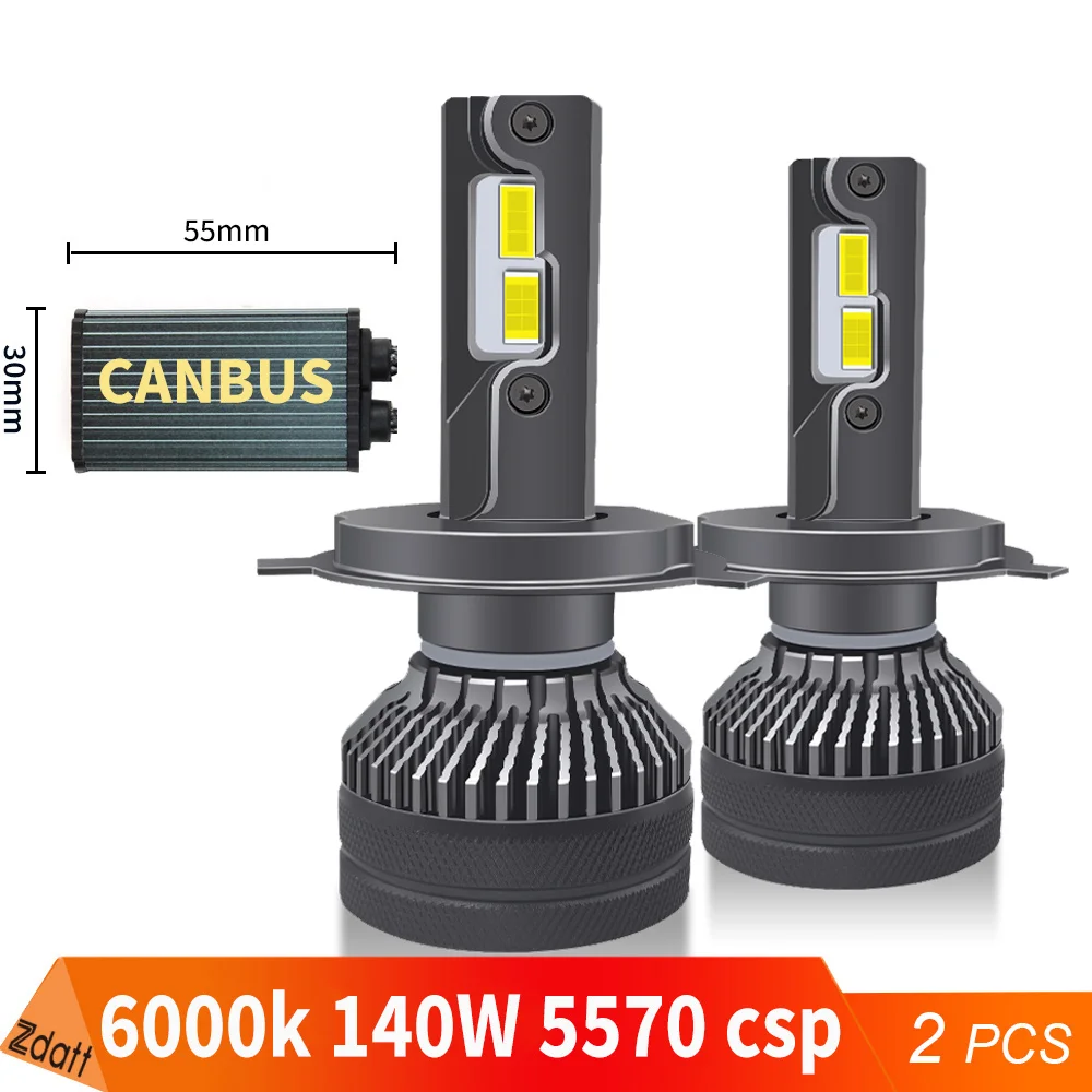 

H4 Led Headlight H7 Canbus 60000Lm H1 H8 H9 H11 Auto Bulbs 140W High Power Hb3 Hb4 Hir2 Car Lamps 6000K 9005 9006 9012 Fog Light