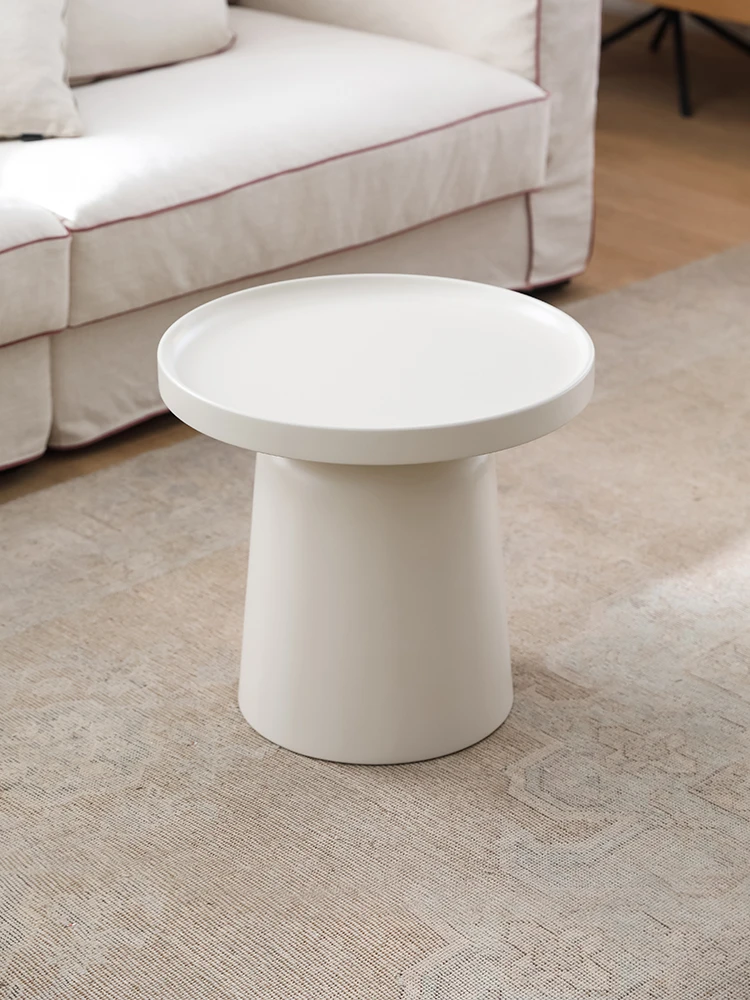 

French cream style mushroom small side table, living room sofa side sense sense of luxury Internet celebrity round