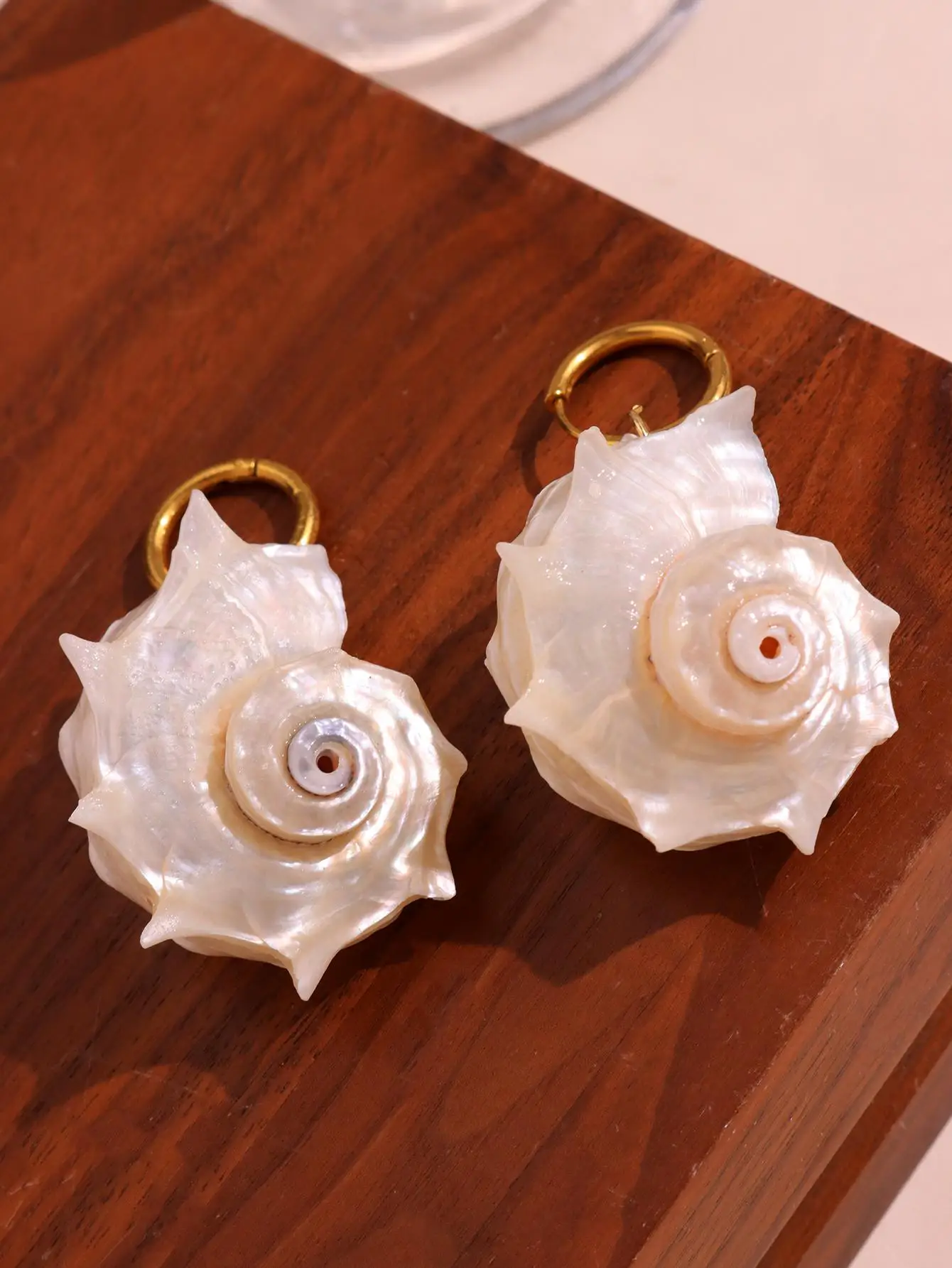 New Fashion Shell Spiral Sea White Conch Snail Drop Earring For Girls Jewelry Statement Resin Trtendy Sweet Summer Jewelry