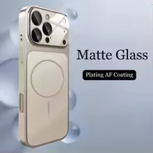 Luxurious Solid Color Frosted Glass Mirror Frame with High Aesthetic Appeal - Hard Back Cover