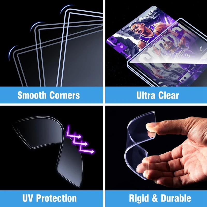 Game Card Sleeves Holder PVC Trading Card TopLoaders Hard Plastic for Protectors Storage Gift 3 x 4in 25-100pcs