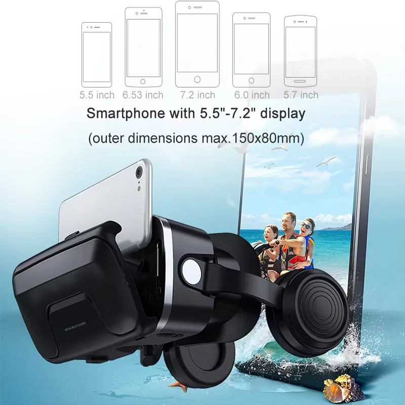 Newest Product Upgraded Virtual Reality VR Eyeglasses Headset For 4.0-6 Inch Smartphone VR Eyewear 3D Glasses