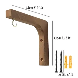 Elegant Wood Wall Plant Hangers - Stylish L - Shaped Brackets for Indoor & Outdoor Decor (Set - A)