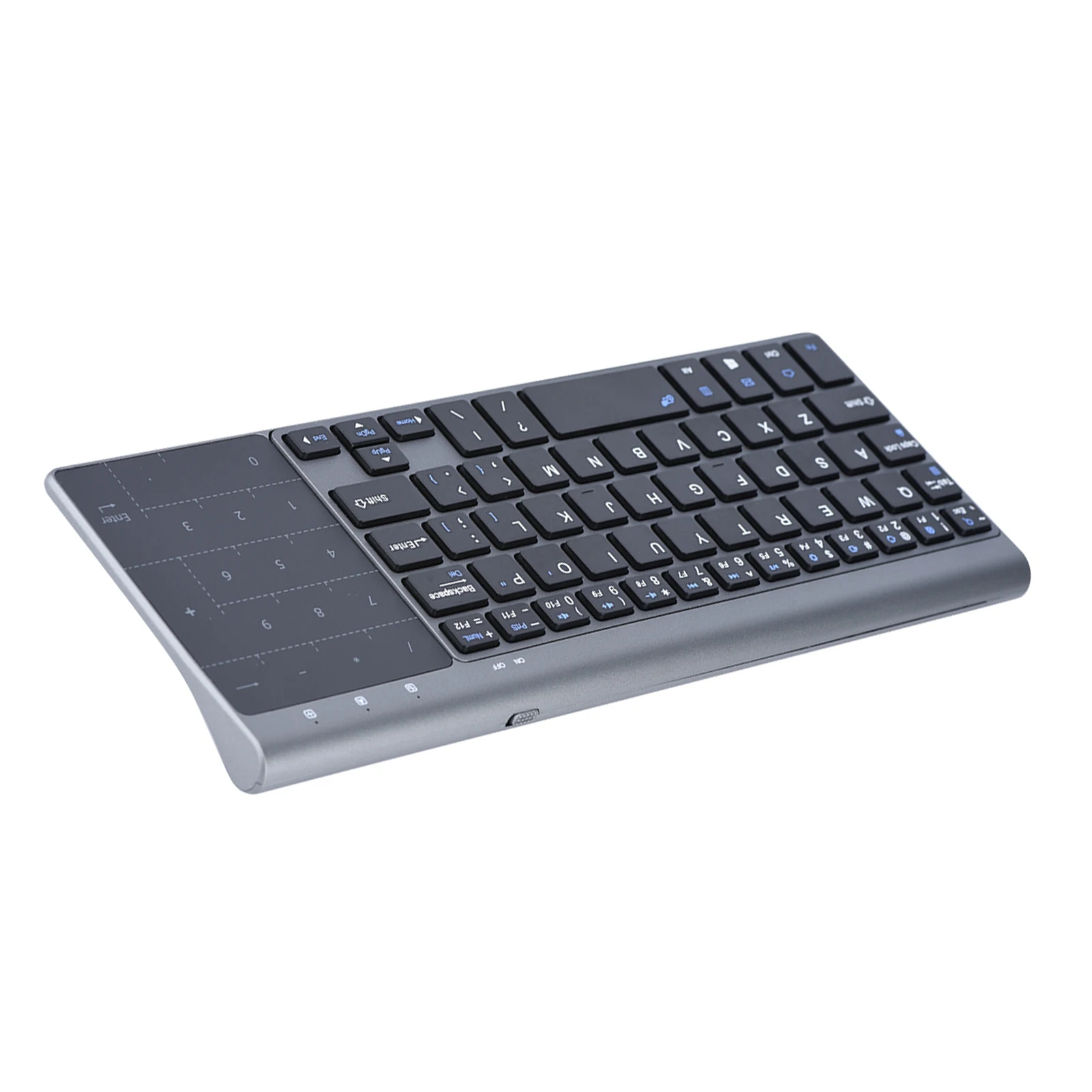 PC 노트북 TV 박스용 휴대용 슬림 컴퓨터 키보드, 터치패드 포함, 2.4Ghz 무선 키보드, 59 키