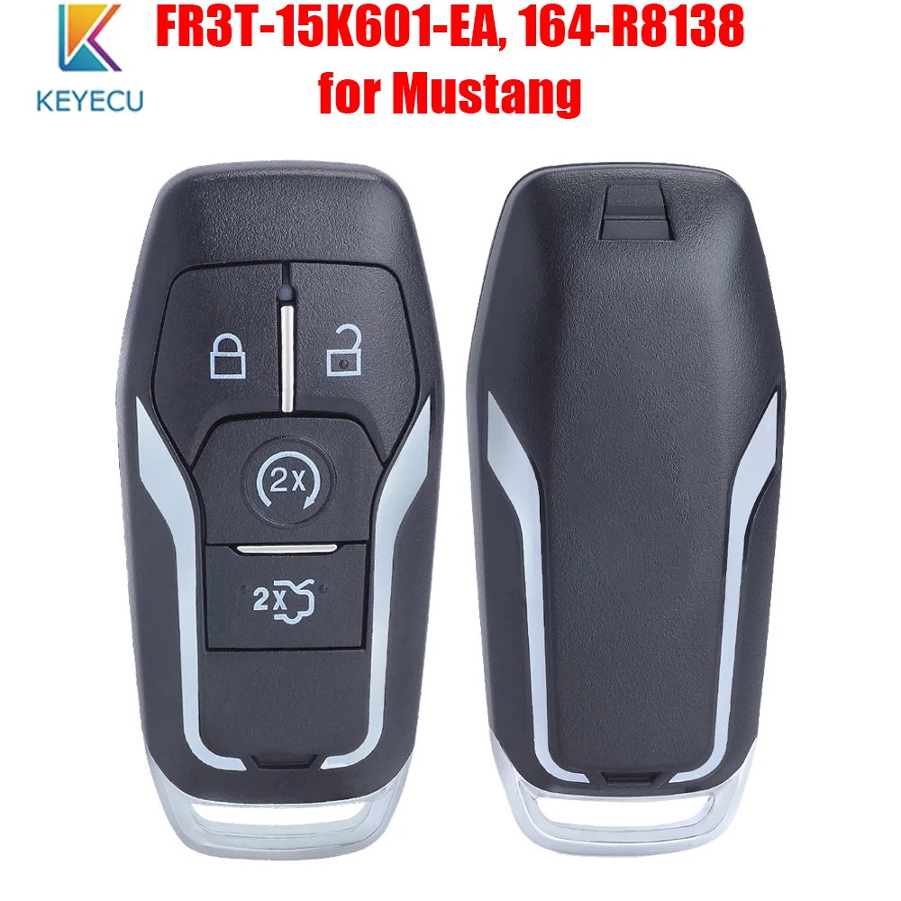 

Keyecu FR3T-15K601-EA 164-R8138 Smart Remote Key Fob 4 Buttons 434MHz for Ford Mustang 2015 2016 2017 2018 2019