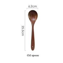 Premium Wooden Kitchen Utensils Set - Essential Cooking Tools (Long stirring spoon)