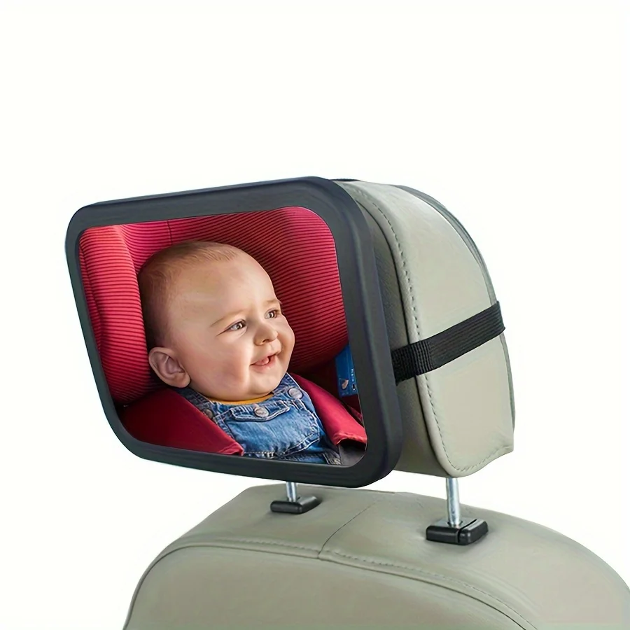 Crash-tested and certified shatterproof 360-degree rotating baby car rearview mirror for rear-facing babies