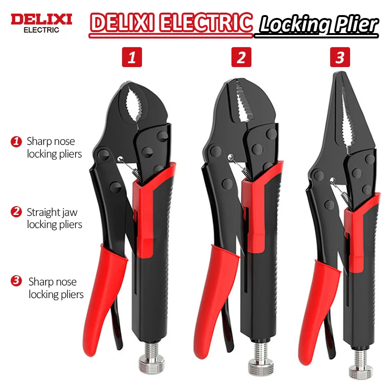 DELIXI ELECTRIC Locking Pliers 7 Inch, Round and Straight Jaw Universal Pressure Pliers with Industrial Grade Multifunctional Design - Image 5