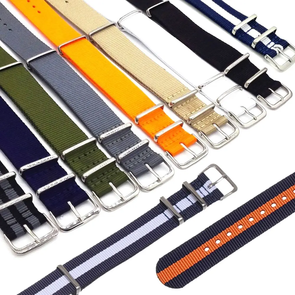 18 20 22 mm Durable Women Man Sport Replacement Nylon Weaving Bracelet Watch Strap Loop Watchband