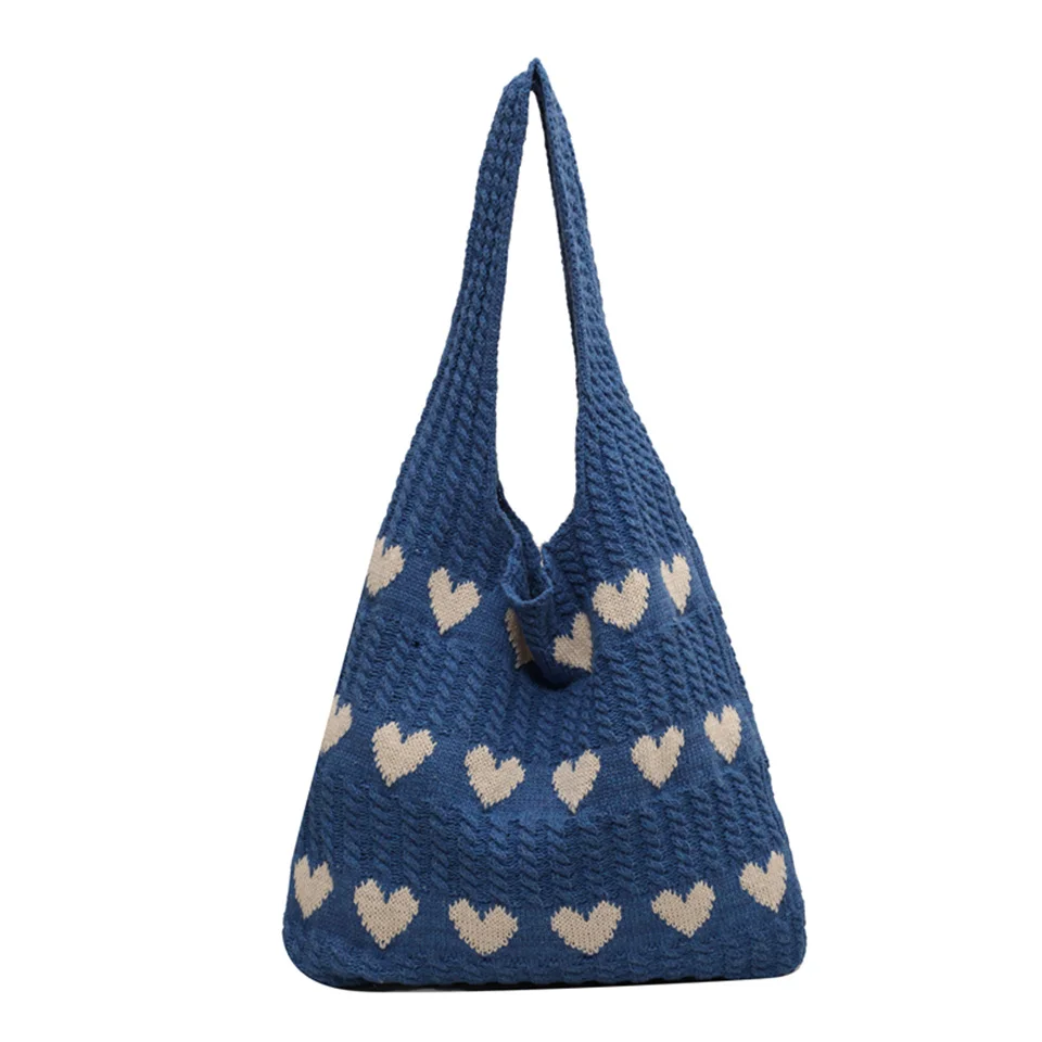 

Women's Knit Shoulder Bags Ladies Exquisite Large Capacity Elegant Handbags Female High Quality Versatile Shopping Travel Bags