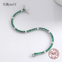 Bracelet de tennis en argent S925, bijoux fins, pavé Montana, bleu, aqua., vert, adrene, rose, noir, turquoise, doré, violet, 3mm 3