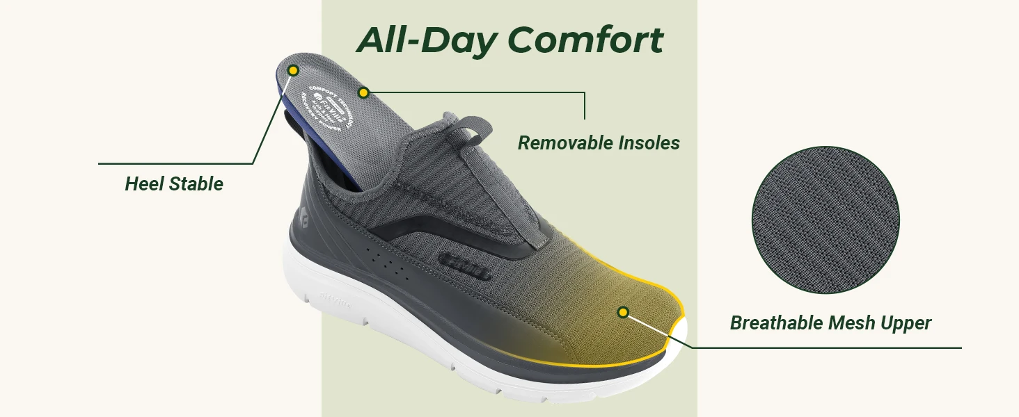 FitVille Wide Men's Walking Shoes Image 5