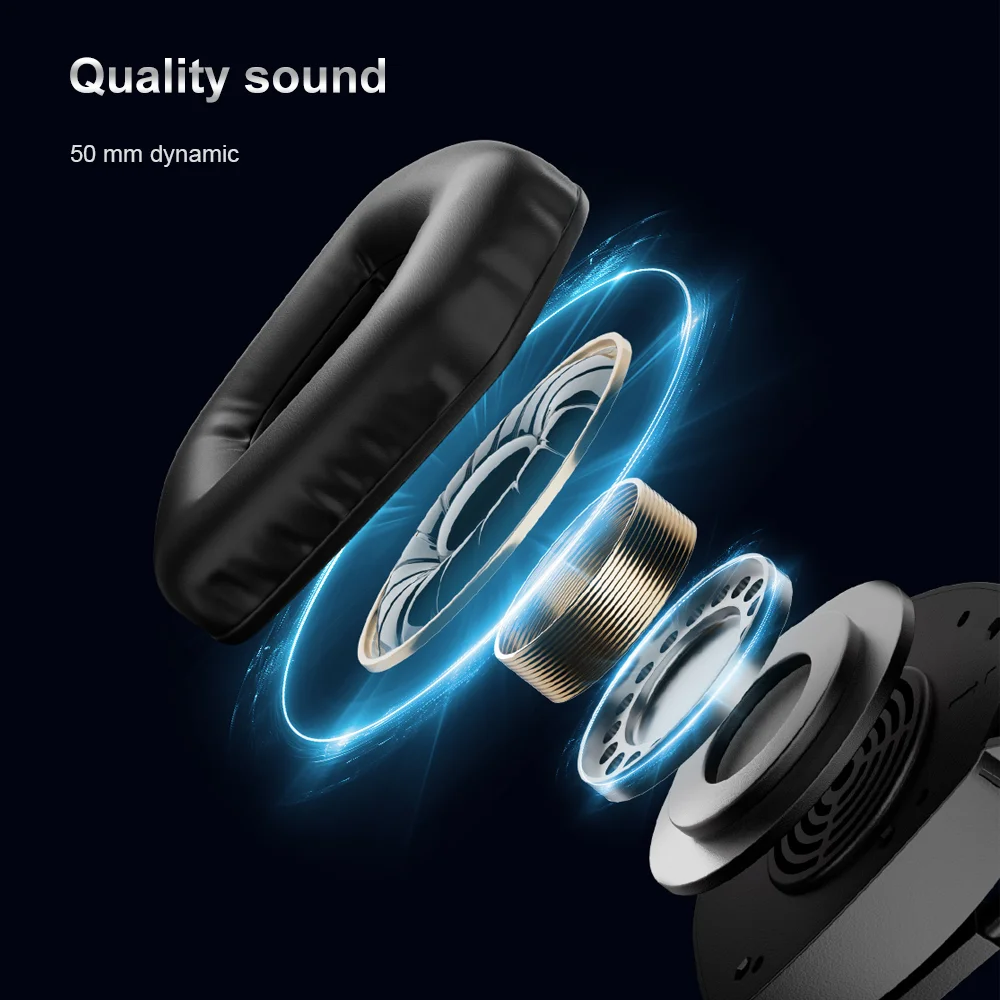 Wireless Headset 2.4G Bluetooth Wired Headphones 50mm Driver TAIDU T01 with MIC for Gaming PC Laptop Mobile Phone