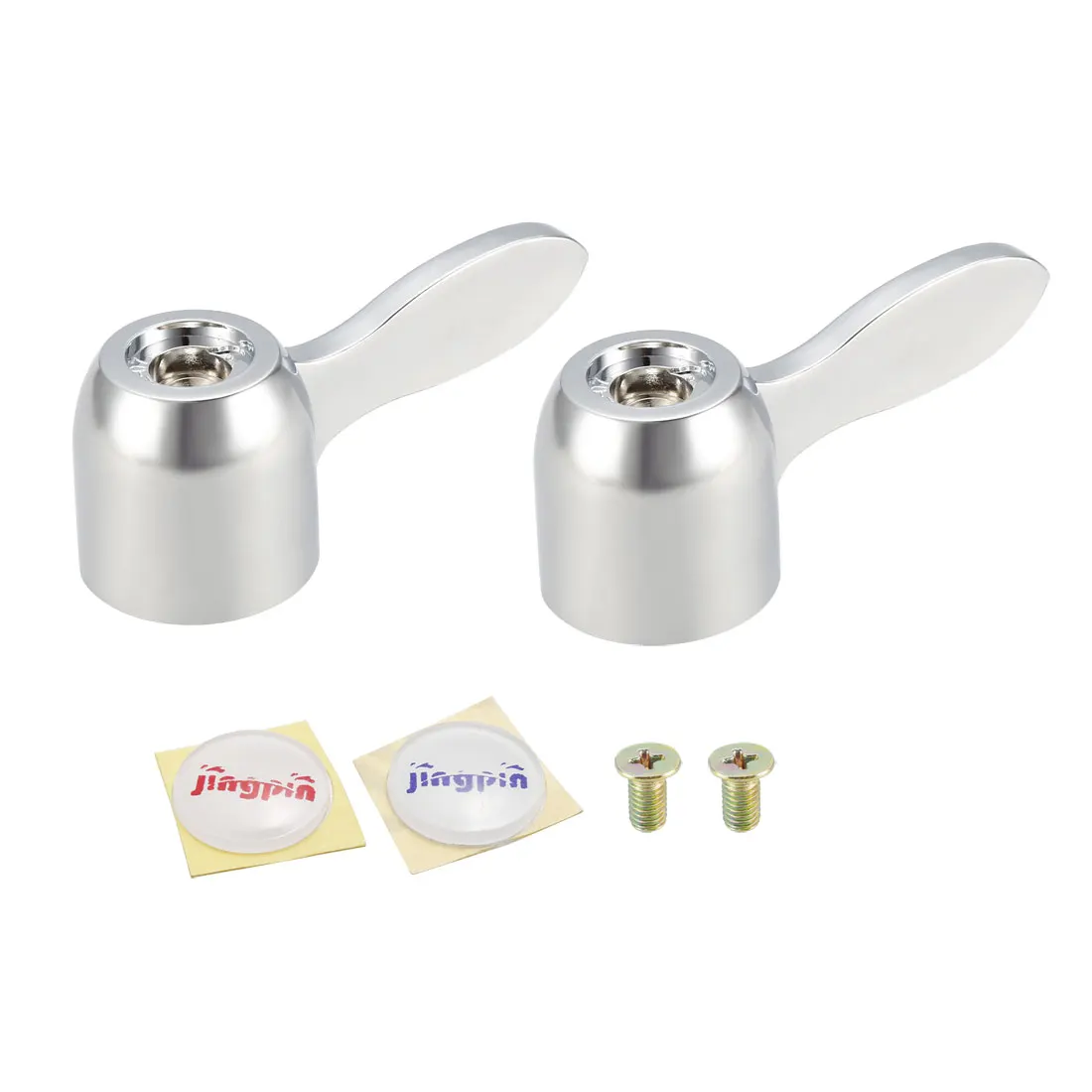Faucet Lever Handle 30mm Dia Single Lever Handle Replacement Silver Tone Taps Accessories for Bathroom Kitchen 2Pcs