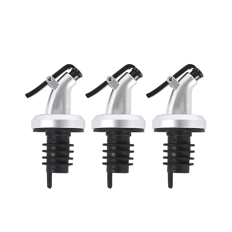 3pcs Silver Household Kitchen Seasoning Bottles Soy Sauce Vinegar Bottles Mouth Stoppers No Oil Leakage No Oil Hanging Tools