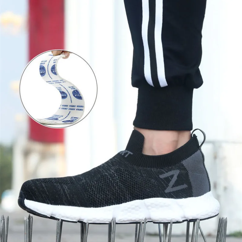 36-46-os méret, férfi/női, munkavédelmi bakancs, kültéri, túracipő, léghálós, sportcipő, pattogatott kukorica talp, kevlár talpbetét, törésálló acél_voghion.com