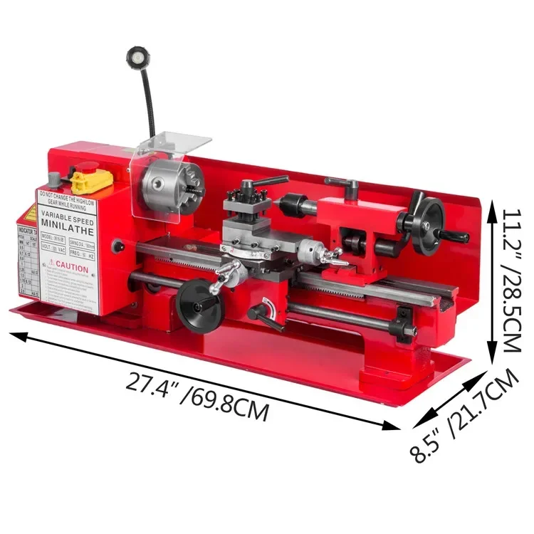 

Luxury Accessory Package 2250 RPM Variable Speed Metal Mini Lathe Bench Top Mini Metal Milling Lathe