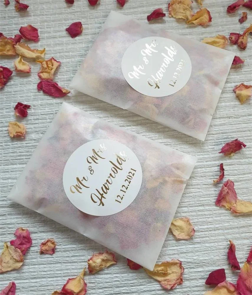 

20PCS Biodegradable Confetti. FOIL STICKERS Pre filled packets. Wedding confetti. Petal confetti. Frosted Packets. Confetti pack