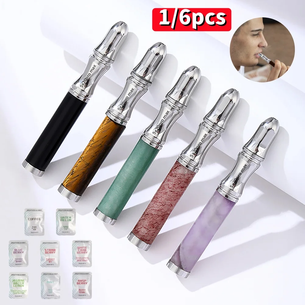 6pcs Quit Smoking Smokeless Preferred Infused Essential Oil Flavors Anxiety Relief Aromatherapy Artifact Device Replace Stick
