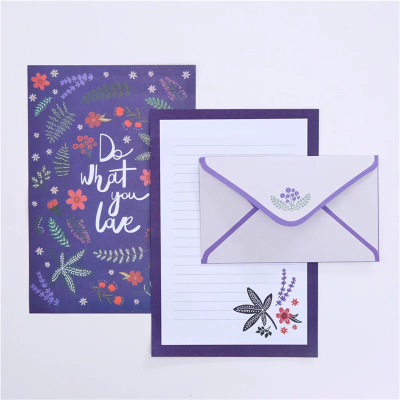 9pcs/set Paper Envelopes with Letter Pads DIY Postcard Invitation Cards