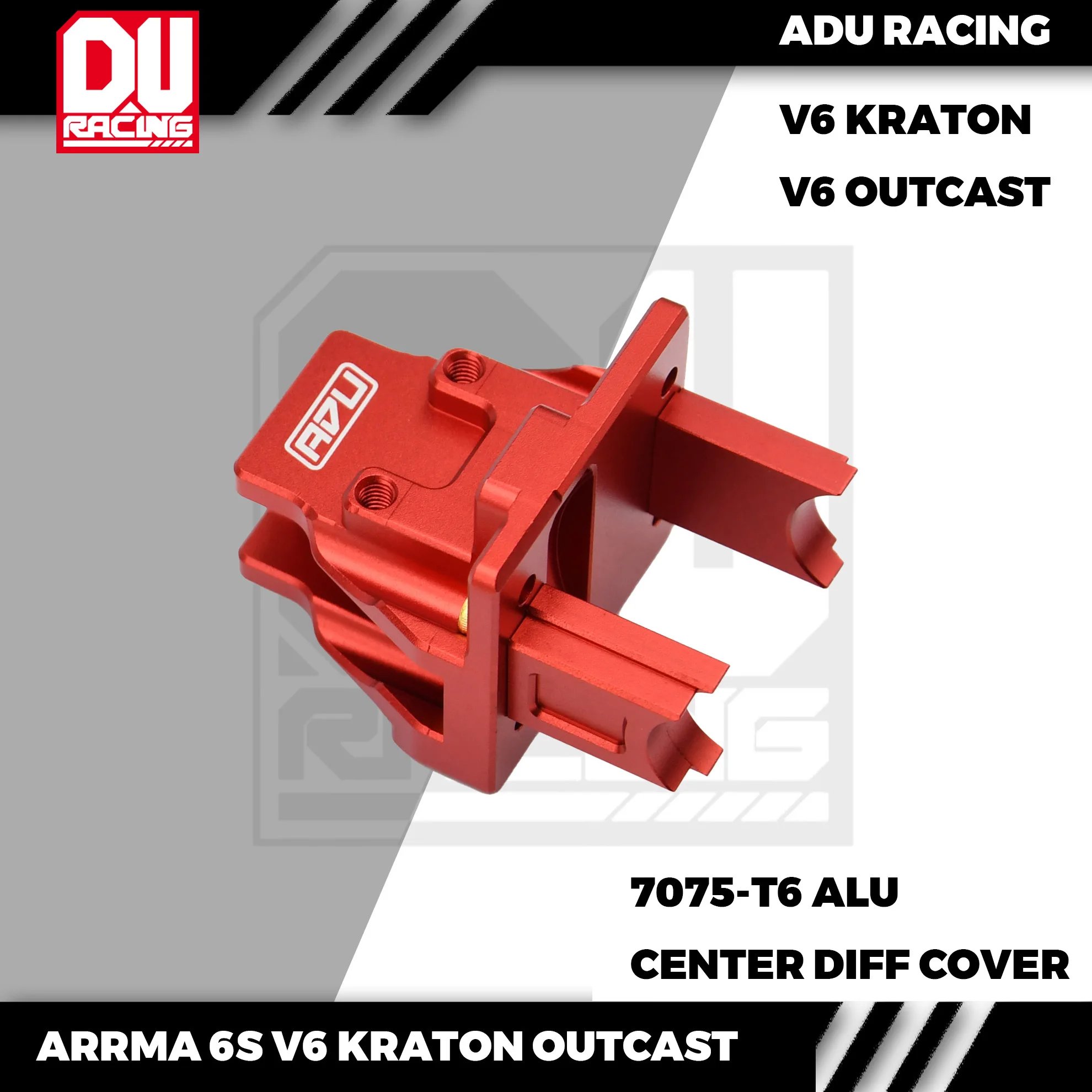 ADU Racing CENTER DIFF GEAR COVER CNC 7075 T6 ALUMINUM ARRMA 6S V6 KRATON OUTCAST