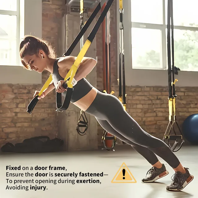 Suspended Training Belt with Bungee Storage Bag for Pull-ups, Pilates, Strength Training and Resistance Home Exercise Supplies 2