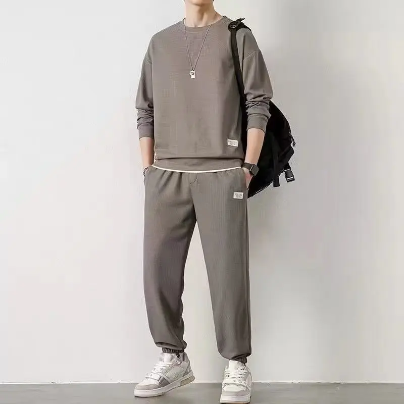 Tracksuit 2 Piece Waffle Hoodie Sweatsuits Sets Athletic Jogging Suits Pocket Spring Autumn Casual Sports Running Suit sports suit