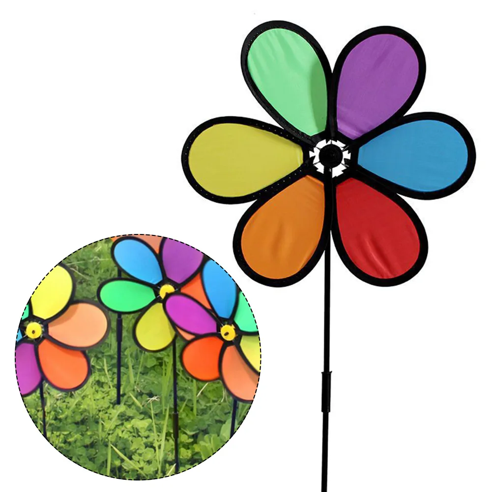 Colorful-Flower-Pinwheel-For-Home-Garden-Yard-Patio-Outdoor-Decoration-Kids-Toy-Spinner-Wind-Automatic-Rotation.jpeg Színes Virágcsillapító Otthoni Kerti Udvari Terasz Kültéri Dekoráció Gyerekek Játék Fonó Szél Automatikus Forgó Szélmalom - Image 4
