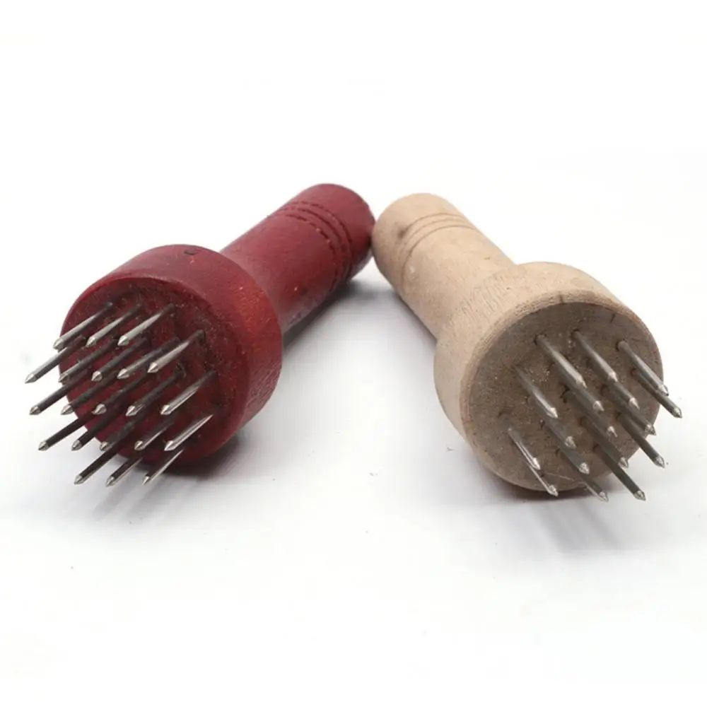 Stainless steel meat needles pounders with wooden handle meat tenderizer for beef steak kitchen tool