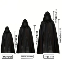 1 Halloween Wicked Witch, Death Cloak With Hat, Classic Long Style, Role Playing Party Dress, Suitable For Both Men and Women 2