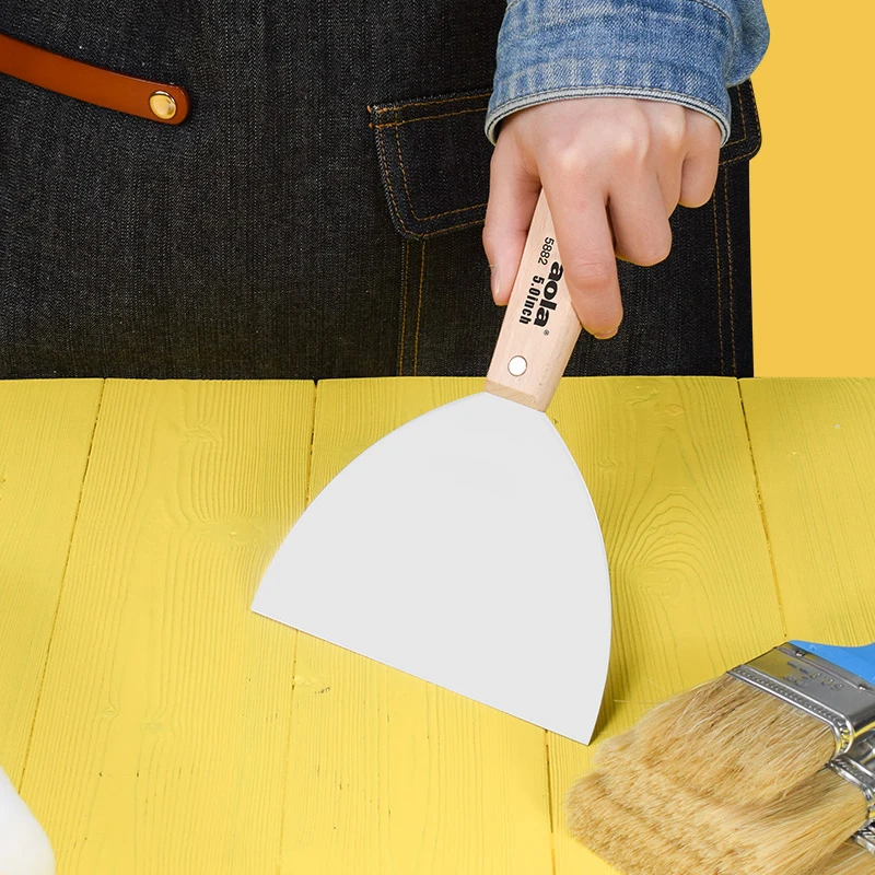 Wooden handle putty knife 6 inches,putty knife scraper,drywall spatula