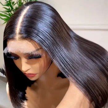 10 14 Inch 13x4 13x6 Bone Straight Lace Frontal Human Hair Wig Pre Plucked Brazilian Remy Short Bob Wig For Women